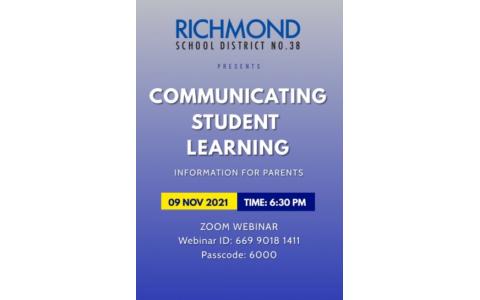 Communicating Student Learning-Parent Webinar (Nov.9)