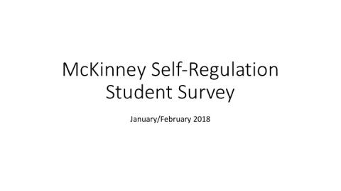 Self Regulation Survey Results
